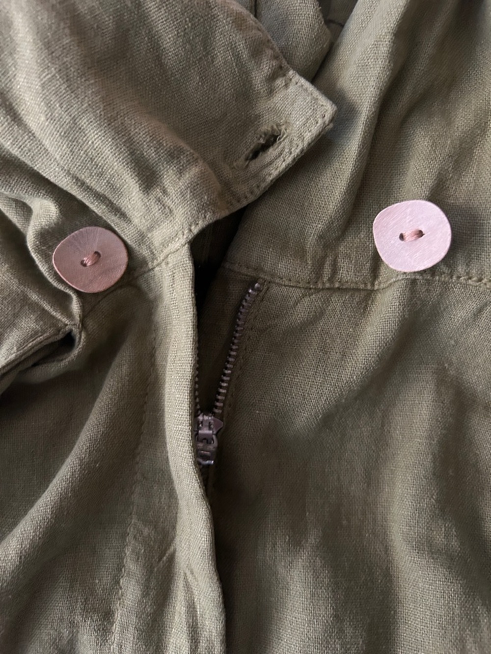 Zara Olive Green Linen Blend Knotted Jumpsuit - Picture 4 of 6